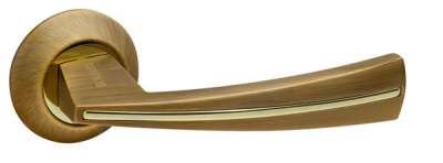 Door handles on rose 104 R02 AB/GP-7
