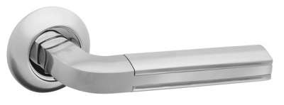 Door handles on rose 115 R02 SC/CP-16, square of 8x150 mm (technical packed), tapping screws of 76-104 mm WITHOUT LOGO
